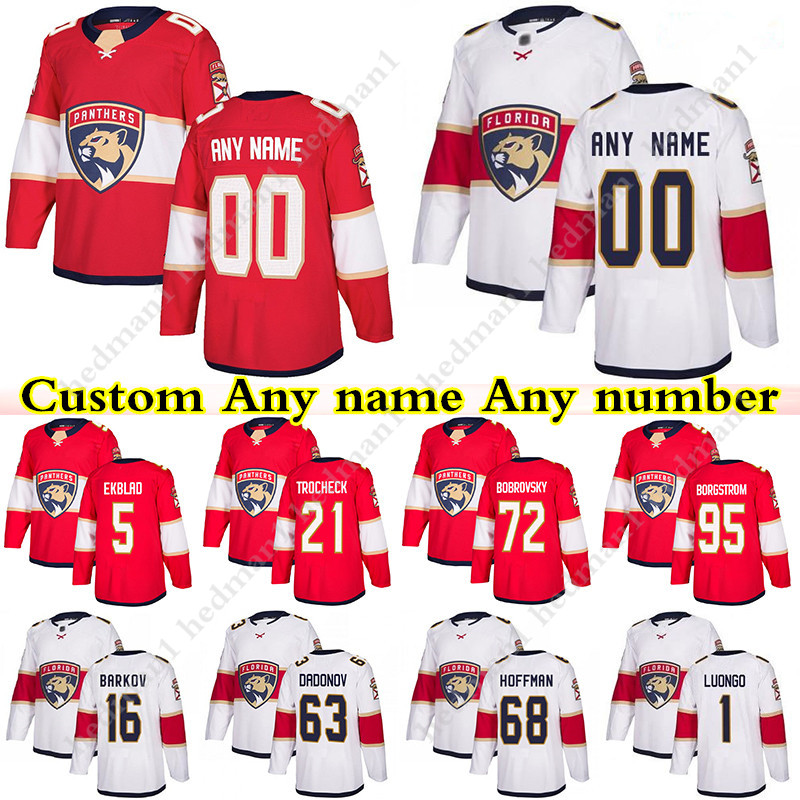 

Custom Florida Panthers hockey jerseys 16 Aleksander Barkov 1 Roberto Luongo 5 Aaron Ekblad 72 Sergei Bobrovsky any number and name, Red