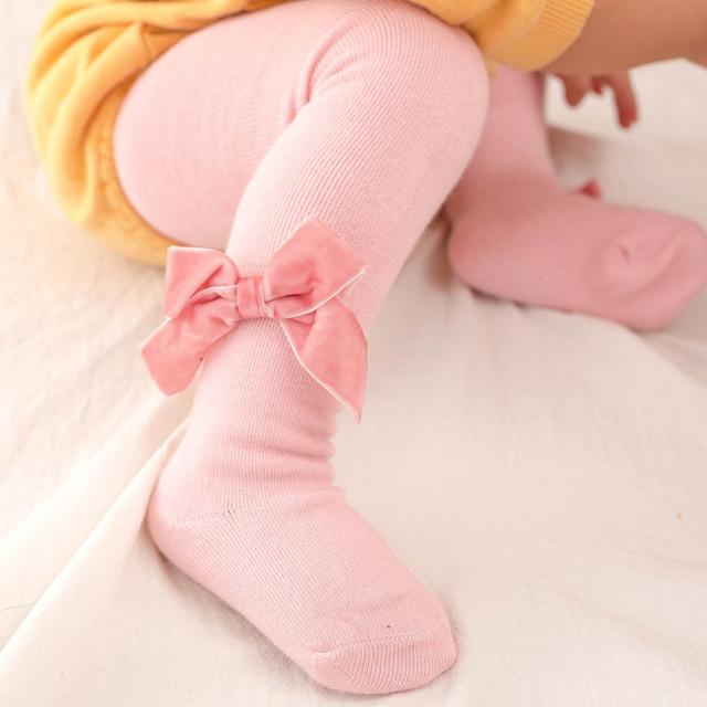 

Leggings & Tights 2021 Autumn Winter Arrival Children Born Toddler Baby Pantyhose Soft Cotton Cute Velvet Bow Warm Kids Girls, Blue