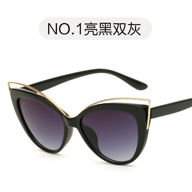 

Sunglasses Cat Eye Women Vintage Fashion Butterfly Mirror Sun Glasses Female Retro Summer Style Metal Eyeglasses Luxury, White;black