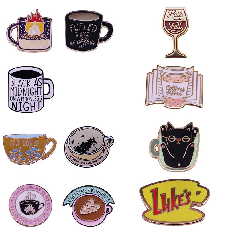 

Pins, Brooches High Quality Copper Cup Coffee Energy Art Women's Rights Tea Lovers Enamel Pin Fashion Jewelry Gift Hat Lapel Badge Brooch