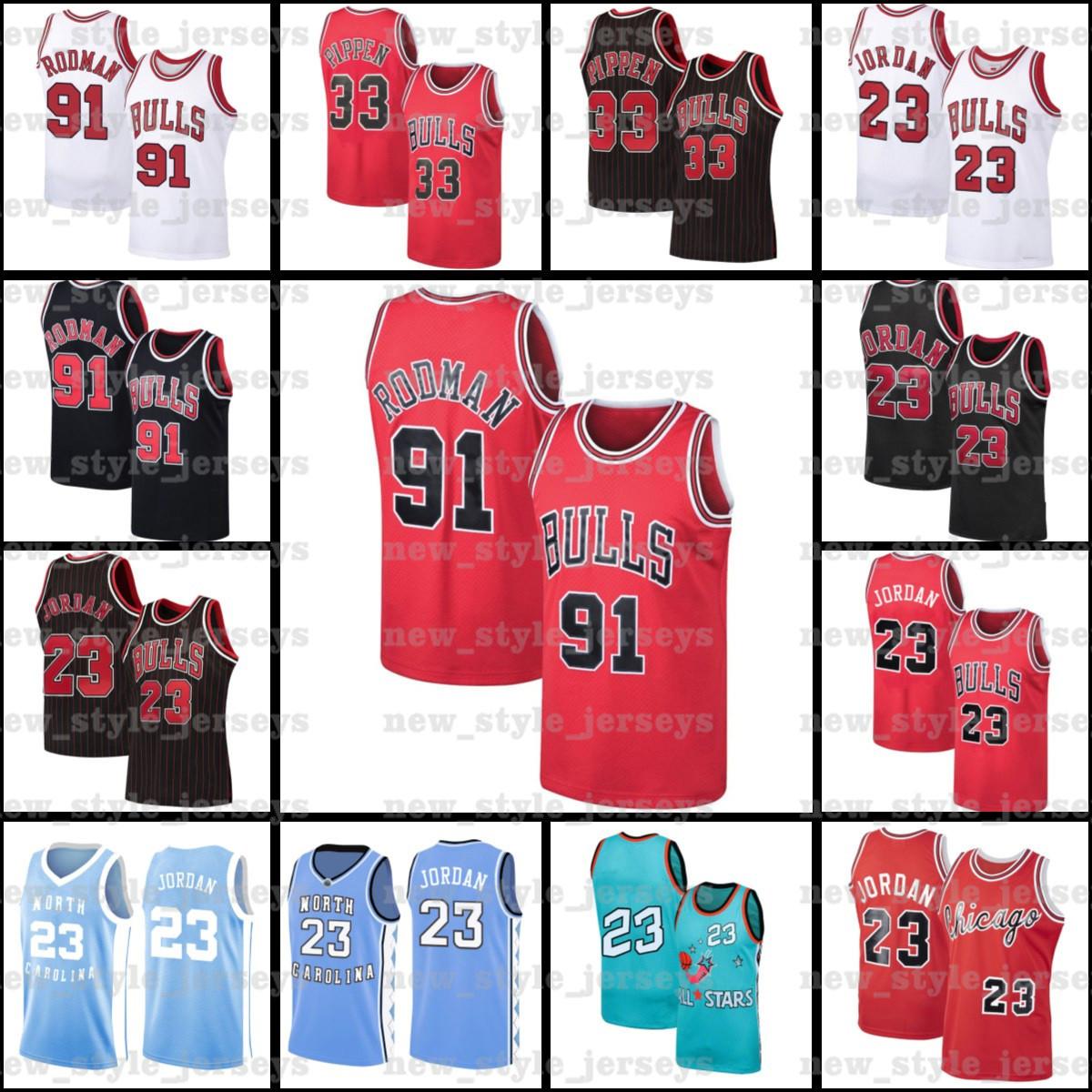 

Michael Kid Jordon Chicago Bulls Jersey 91 Dennis Scottie Rodman 33 Pippen NCAA a1 Mitchell Ness Hardwood Basketball Jerseys, Black;red