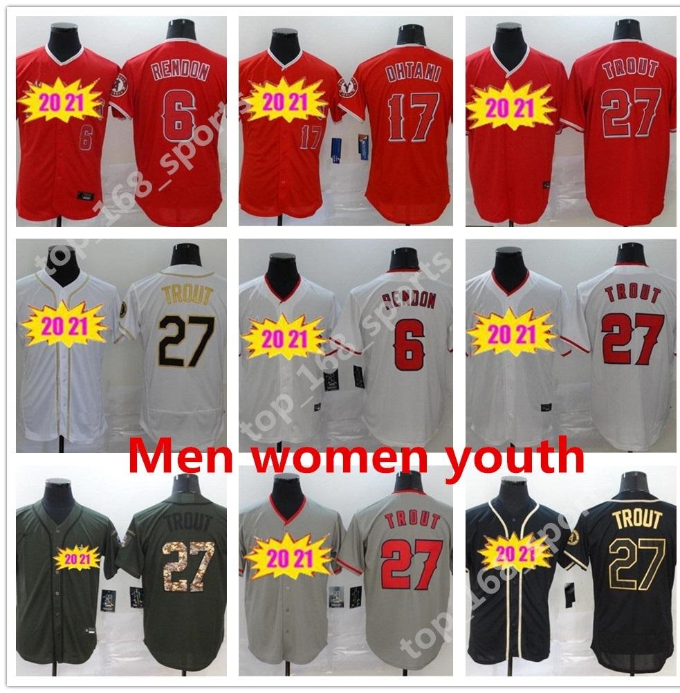 

20 21 Los Angeles Baseball Jerseys 2021 Angels Men Women youth kids 6 Anthony Rendon 27 Mike Trout 17 Shohei Ohtani, Blue;black