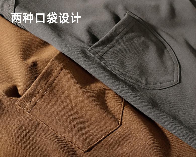 

Men's T-Shirts 2021 Summer Pocket T-shirt Short-sleeved American Retro Heavyweight 280g Round Neck Solid Color Simple Bottoming Tops, Brown
