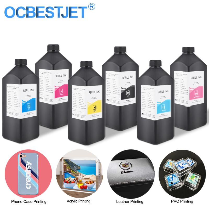 

6x1000ml LED UV Ink For L800 L805 R290 1390 1410 1500W R1900 R2000 R3000 XP600 XP300 DX5 DX7 Printhead Printer Refill Kits