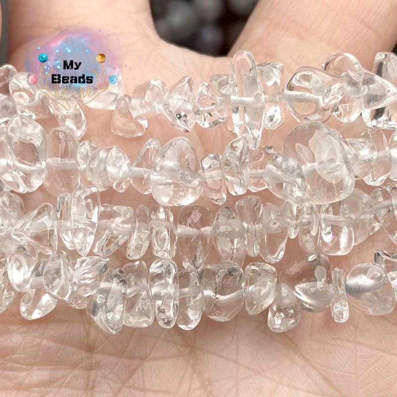

Other Natural Stone Beads 5mm-8mm Irregular Clear White Quartz Chips For Jewelry Making Diy Bracelets Necklace Accessories 15"
