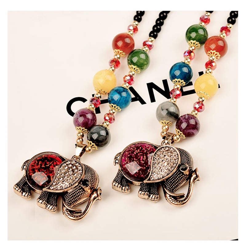 

Vintage ethnic style Bohemian style glazed long necklace wholesale accessories cute color necklace hot wholesale
