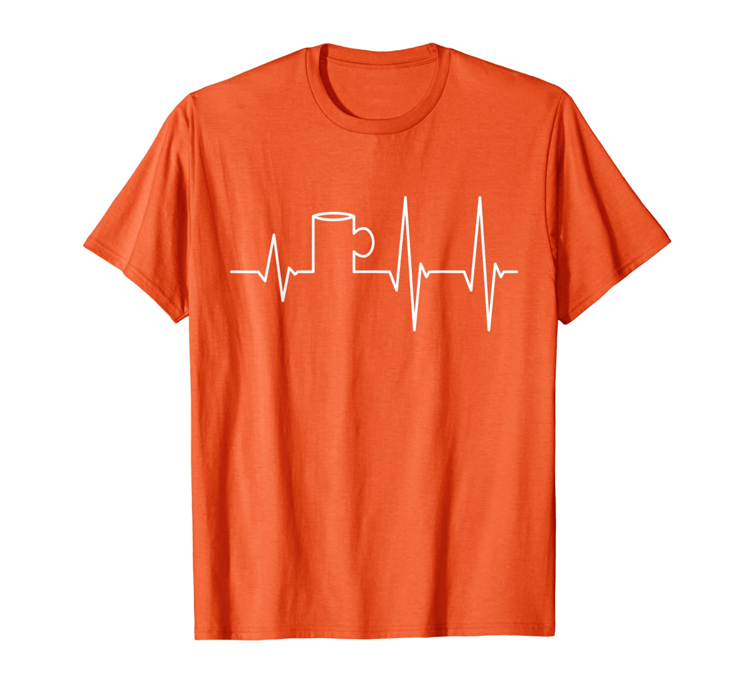 

Heartbeat Coffee Tea Caffeine Cup Pulse Line Doubles Gift T-Shirt, White;black