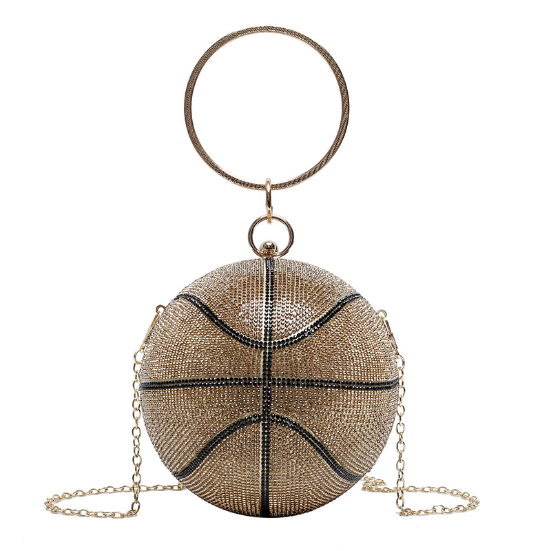 

Basketball Clutch Shape Wedding Party Purse Evening Bags Handbags, Black