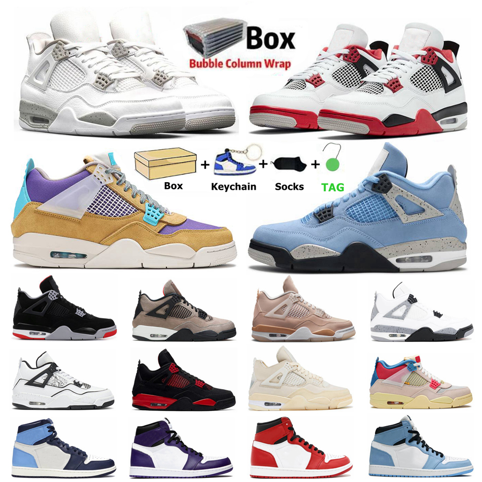

4 Retro Black Cat Bred 4s Mens Basketball Shoes Jumpman 1 1s University Blue White Cement What The Hype Royal UNC Obsidian Sports Women Sneakers, 38