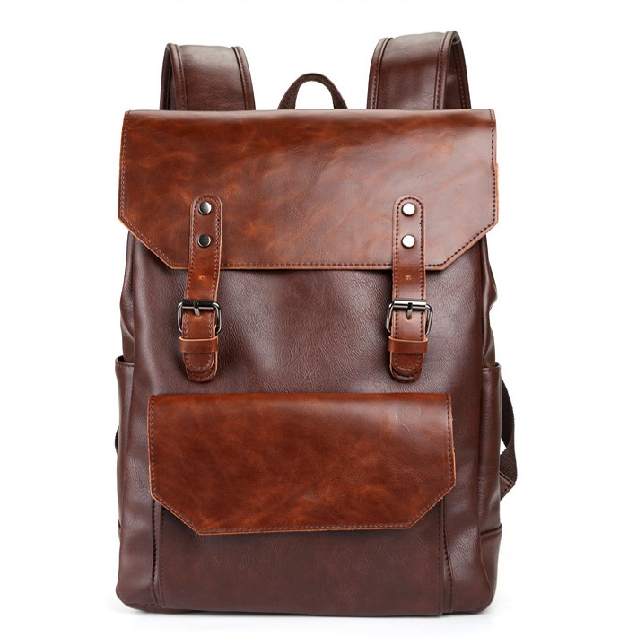 

Men's Black Leather Backpack Waterproof Charging Travel Laptop Computer Anti Theft Backpacks Bags Luxury women Fashion