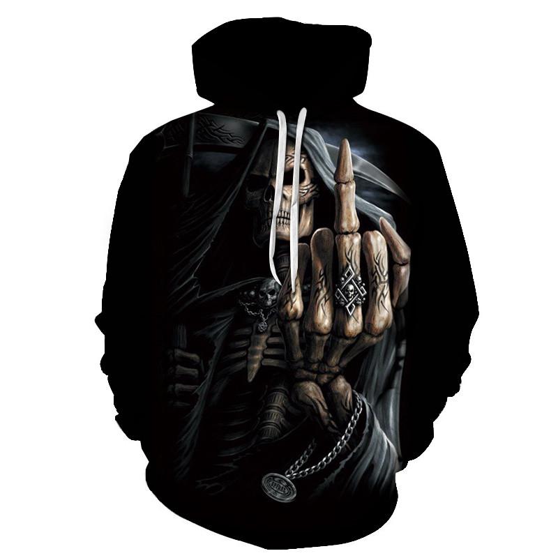 

Men's Hoodies & Sweatshirts Hoodie, Autumn War, Black, 3d Printing, Funny Skull, Sweatshirt, Harajuku, Pullover, Hip Hop, Sweatshirt, W1595