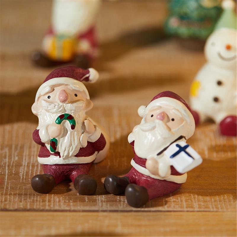 

Christmas Decorations Santa Claus Snowman Pendant Resin Tree Small Drop Ornaments Creative Desktop Decor Micro Landscape Hanging Decoration