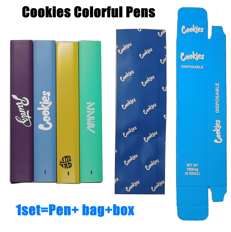 

1.0ml Vape Pen Cookies Runtz Disposable Vaporizer Pens E Cigarettes 280mah Rechargeable Battery Empty Thick Oil Stater Kits Pod Device Bottom USB Port 4 Colors
