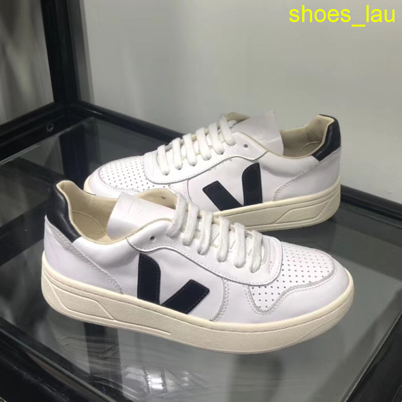 

2021 VEJA ESPLAR Sneakers Men Calfskin Shoes Vintage White Platform Casual Shoe Classic Women Runner Trainer Chaussures 35-45 With Box, Color 4