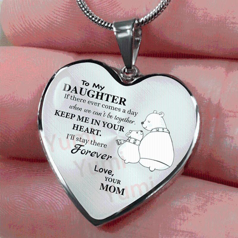 

Pendant Necklaces 2021 Women Necklace Gold Silver Color To My Daughter Love Your Mom Heart Inspirational Jewelry Gifts