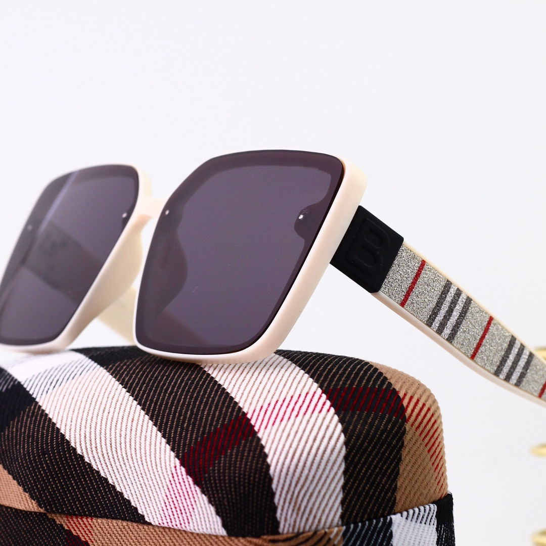 

Top Quality Square Sunglasses Unisex Classic Designer Checks Grid Glasses Temple Goggle Sun Glasses with Original Box