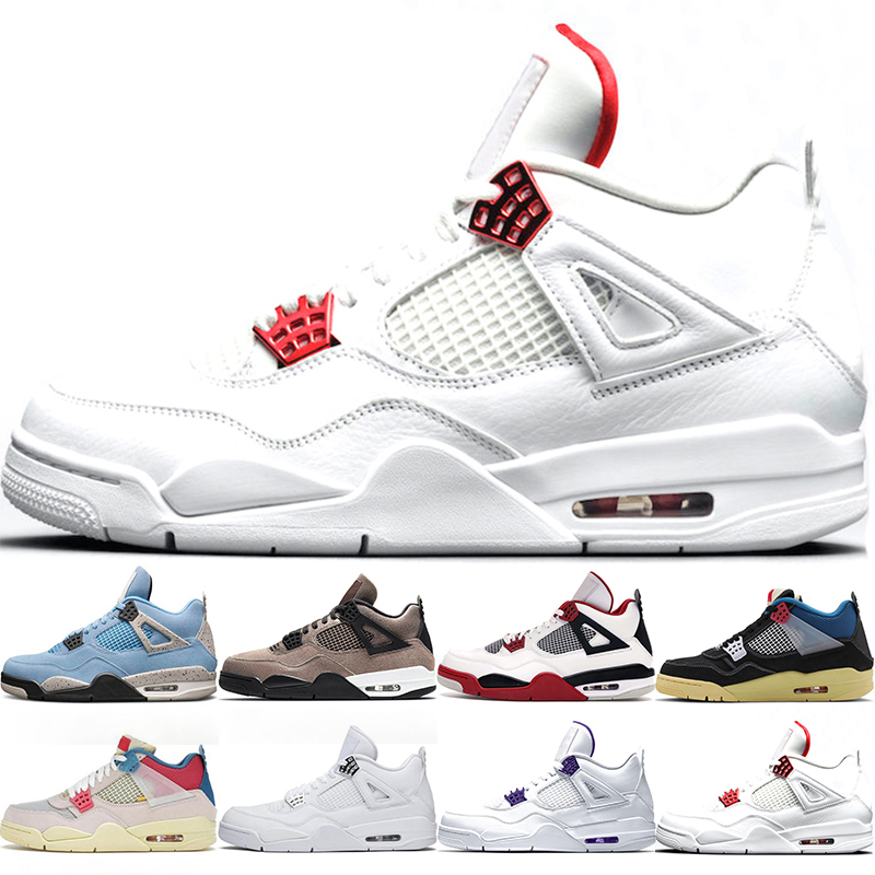 

4s Men Basketball Shoes 4 White Oreo University Blue Fire Red Guava Ice Metallic Purple Chaussures Mens Trainers Sports Sneaker Size 7-13, #0 university blue