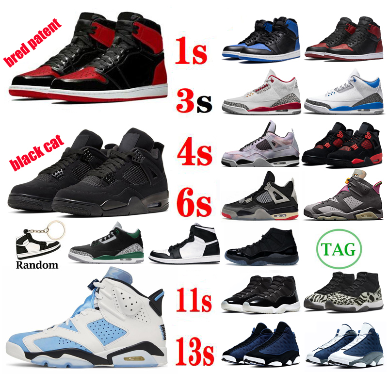 

mens Basketball Shoes 1s bred patent Jumpman 4s black cat 6 unc sneakers men women 11s cool grey 13 flint trainers sports shoes, #24