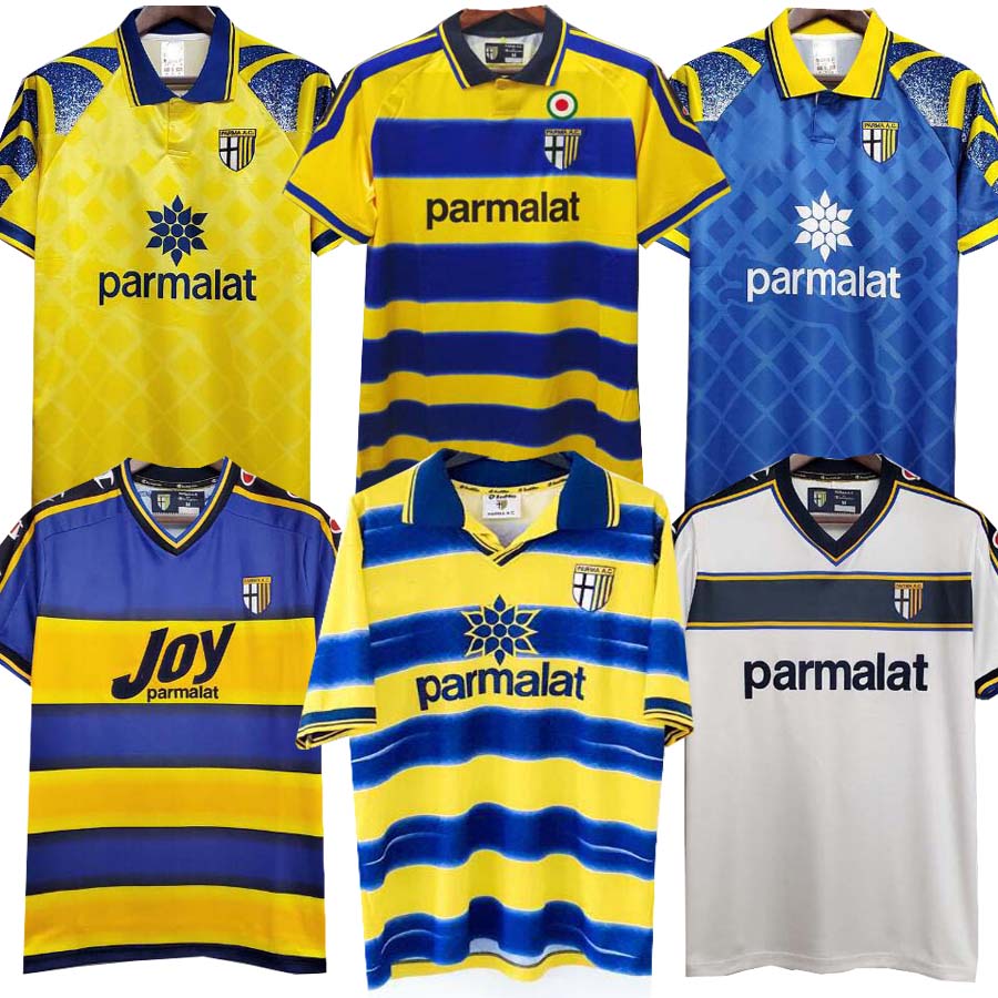 

1995 97 2000 Parma Retro soccer Jersey Home 98 99 00 FUSER BAGGIO CRESPO ORTEGA CANNAVARO Football shirt BUFFON THURAM futbol camisa, Black;yellow