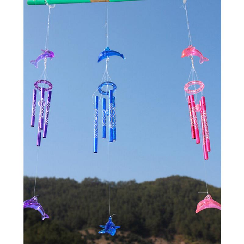 

Decorative Objects & Figurines Christmas Door Garden Home Decoration Hanging WindChimes Crystal Dolphin Wind Chimes For Kids Birthday Gift