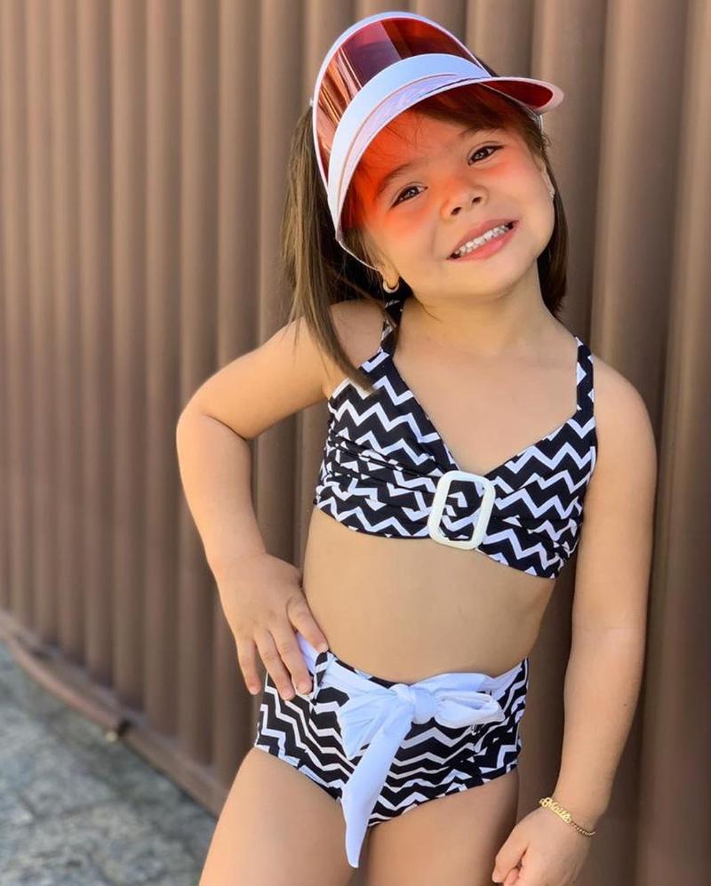 

Clothing Sets 2021 Summer Baby Girl Clothes Swimwear Bikinis Set Holiday Beach Wear Short Top Bottoms Outfit 0-5T, Black