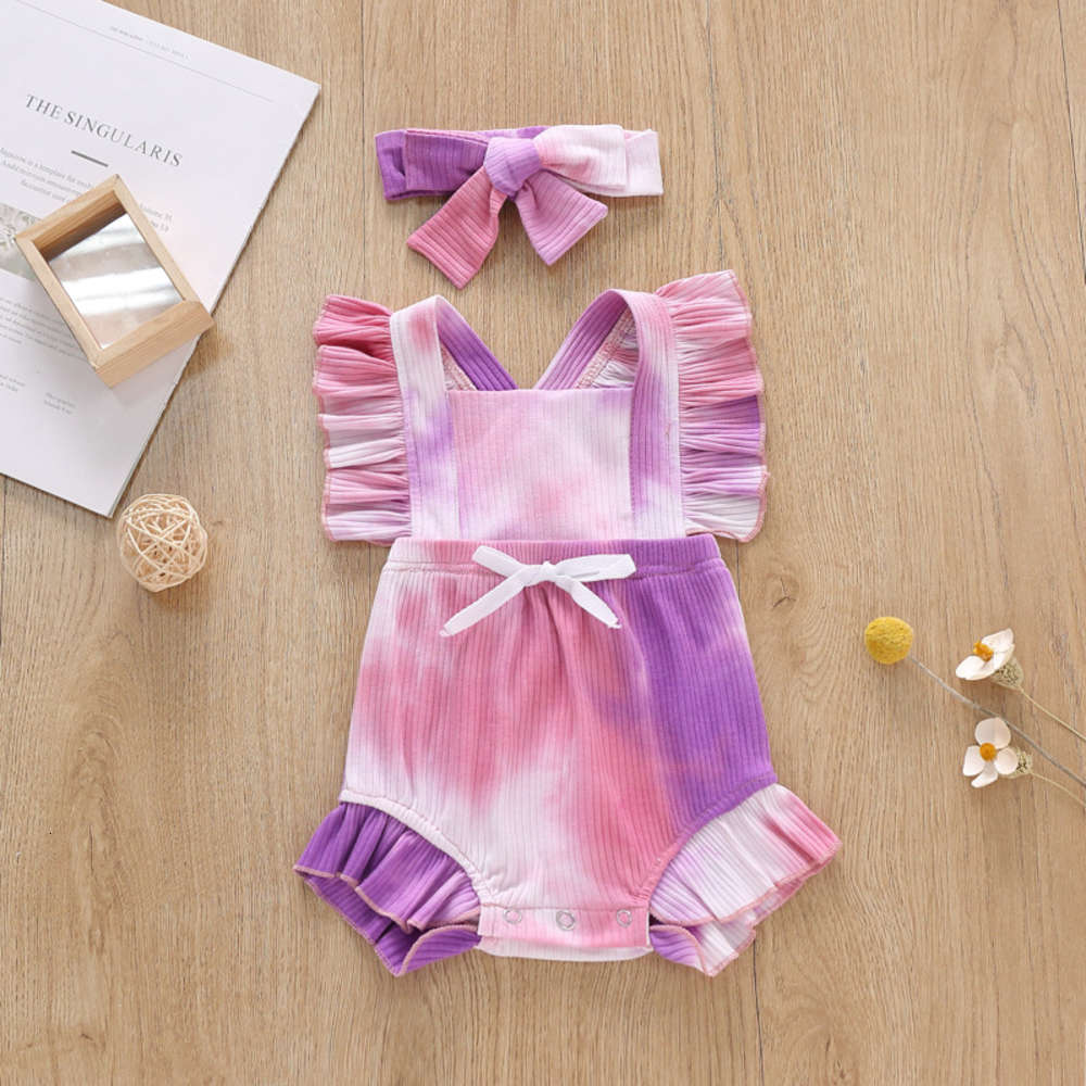 

Children's two piece suit with tie dye, White