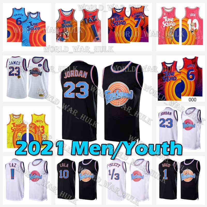 

23 Michael Jersey 6 James ! Taz 2021 Movie Space Jam 2 Tune Squad LeBron 1 Bugs Bunny Basketball D.DUCK 10 Lola Tweety Daffy Duck 22 Bill Murray 7 R.RUNNER Men Youth, Youth jersey