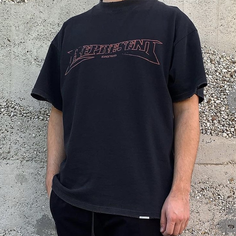 

Represent Vintage Cotton T-shirt Mens Casual Short Sleeves T Shirts Summer Tee Tops Men Women Hip Hop Streetwear MG210031, White;black