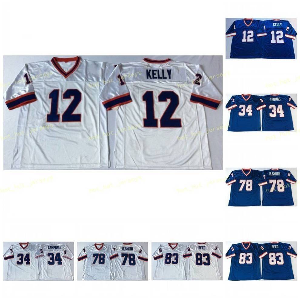 

Vintage 1994 BuffaIo 35th BilI Football Jerseys Mens 12 Jim KelIy 34 Thurman Thomas 78 Bruce Smith 83 Andre Reed Shirt, Black;red