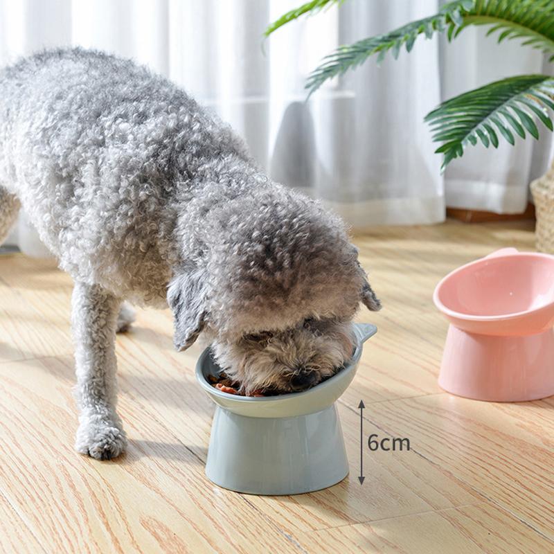 

Cat Bowls & Feeders Pet High Foot Dog Bowl Non-Slip 45Â°Neck Protector Water Food Feeder Binaural Feeding Cup Puppy Accessories