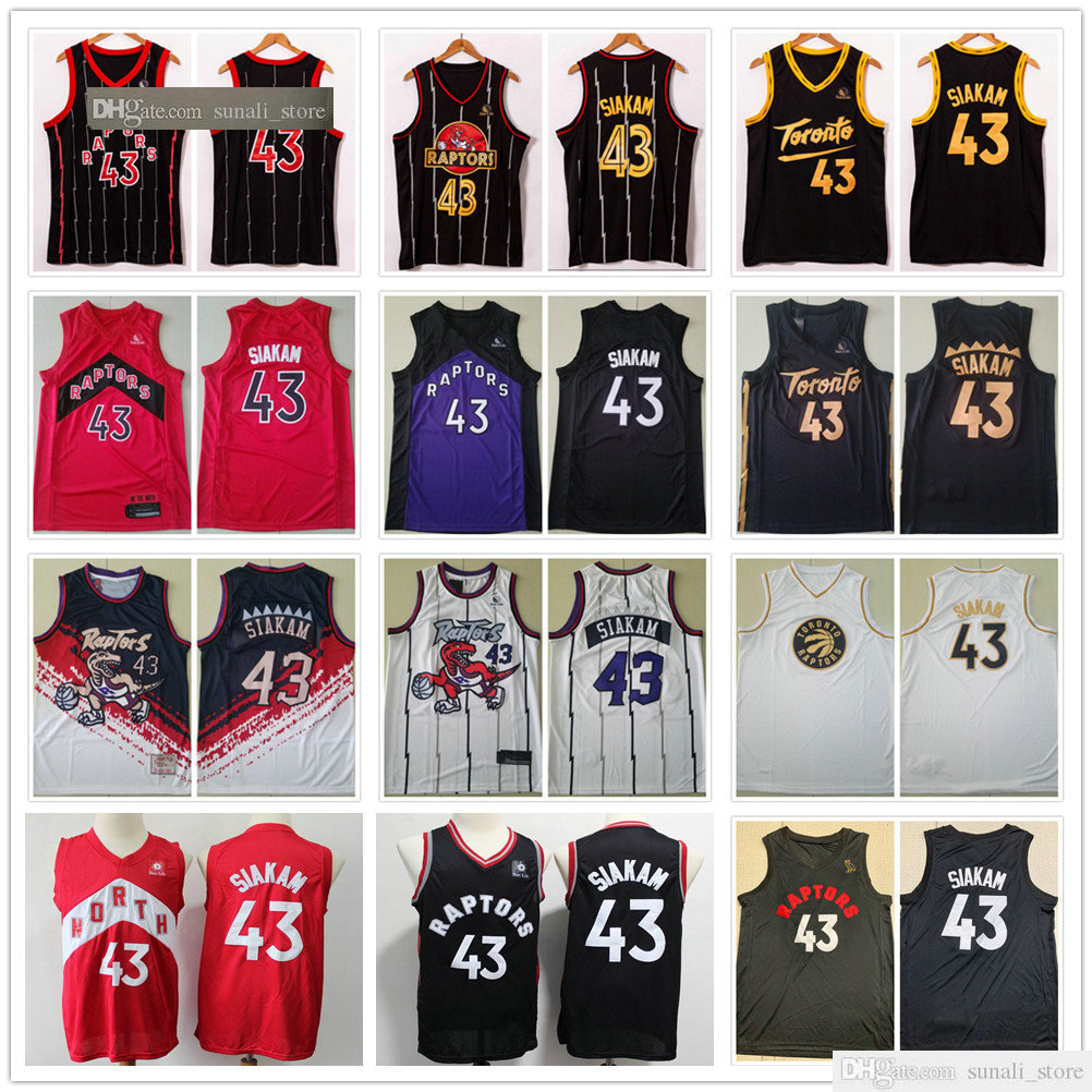 

Sewn Men Pascal 43 Siakam Jerseys 2021 New City Black Gold Red White Purple College Basketball Shirts Fast Shipping Sewn Embroidery