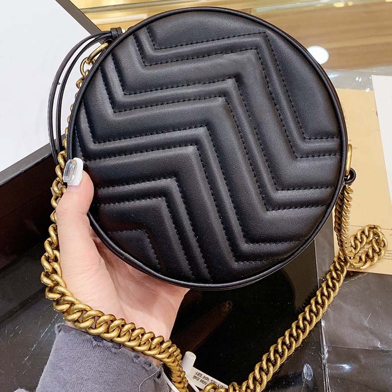 

Top quality women's evening bag wallet classic luxury designer handbag PU leather round fashion shoulder bags original box, Extra postage
