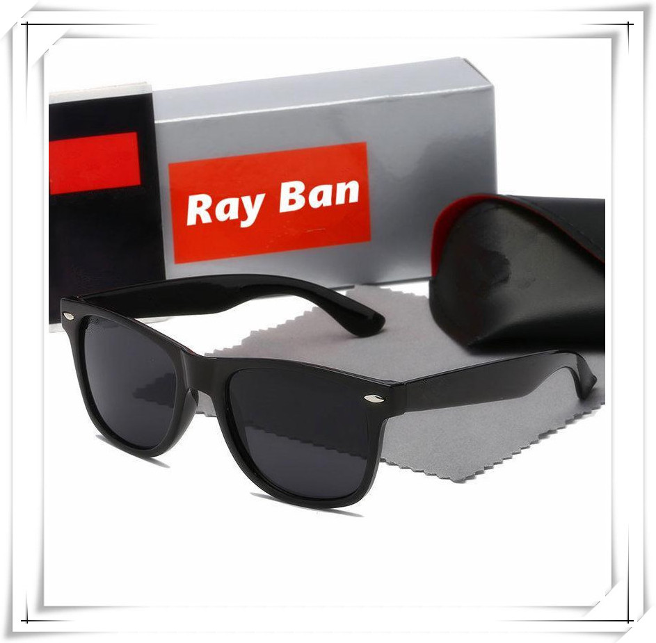 

High Quality Ray Men Women Sunglasses Vintage Pilot Aviator Wayfarer Brand Sun Glasses Band UV400 Bans Ben With Box and Case 2140, White;black