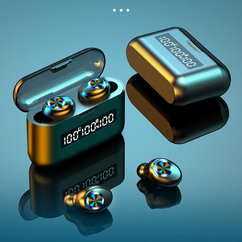 

Wireless Headphones TWS Bluetooth Earphones 2000mAh Charging Box Sports Waterproof Headsets HiFi Stereo Earbuds With Microphones &