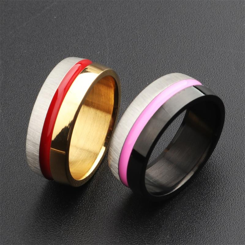 

Wedding Rings 8MM Titanium Steel Ring Band Two Tone Epoxy Engagement For Men Business Party Finger Fashion Jewelry Gifts