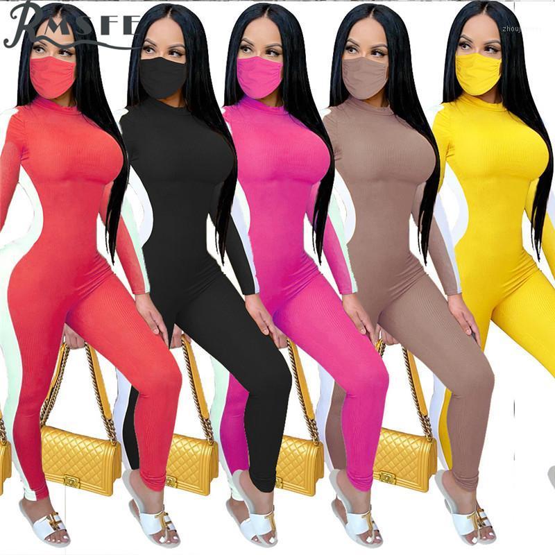 

Sexy Solid Shinny Long Sleeve High Neck Jumpsuit Slim Full Pant Jumpsuits Casual Lady Rompers Women, Black