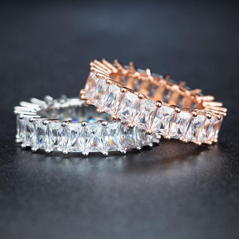 

Wedding Rings 2021 Jewelry Silver Color Unique Design CZ Ring Paved Crystal From Swarovskis Zircon Fashion Women