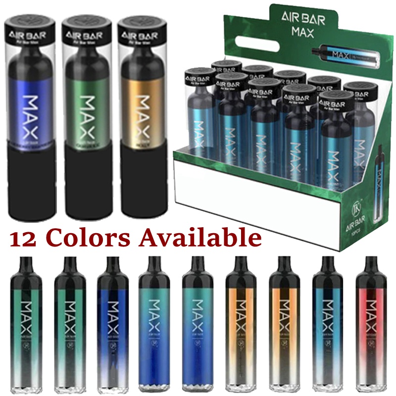 

2000Puffs Air Bar Max Disposable Device Pods E Cigarette Airbar 1250mAh Vape Cartridges Prefilled 6.5ml Starter Kits 12 Colors Vapes Pen Vaporizer Oil Carts Empty