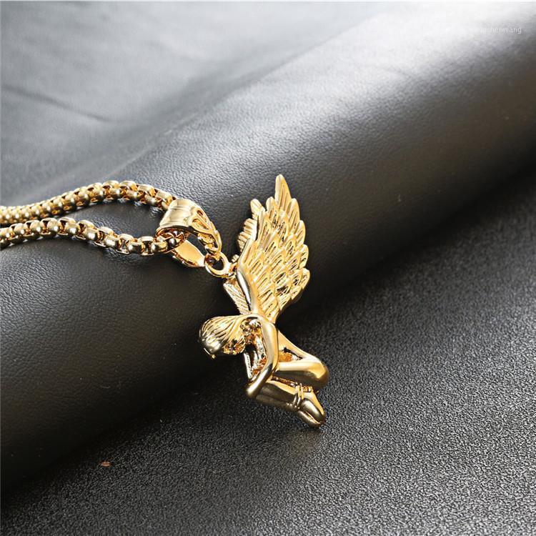 

Chains Men Stainless Steel Necklaces & Pendants Hip Hop Mens Gold Chocker Accessories Angel Men's Necklace