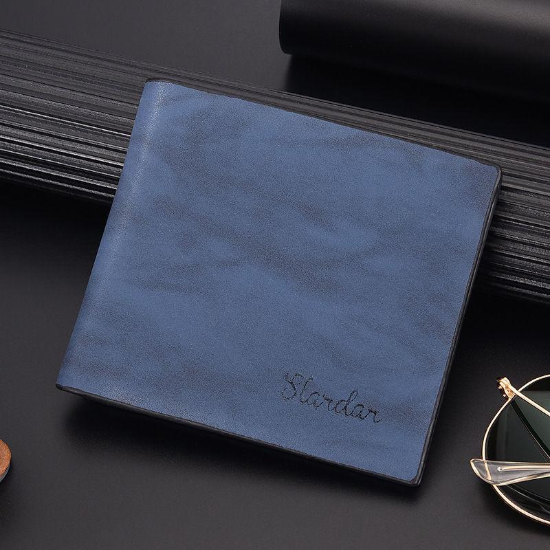 

Wallets Men's Wallet Short Thin Youth Student Coin Purse Soft Leather Fashion Money Clip Card Package Business Retro Male, Black