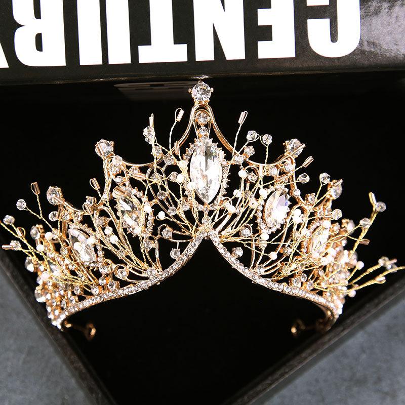 

Hair Clips & Barrettes Classic Queen Crystal Crown Large Rhinestone Headband Wedding Bridal Accessories Birthday Party For Women's Jewelry, Golden;silver