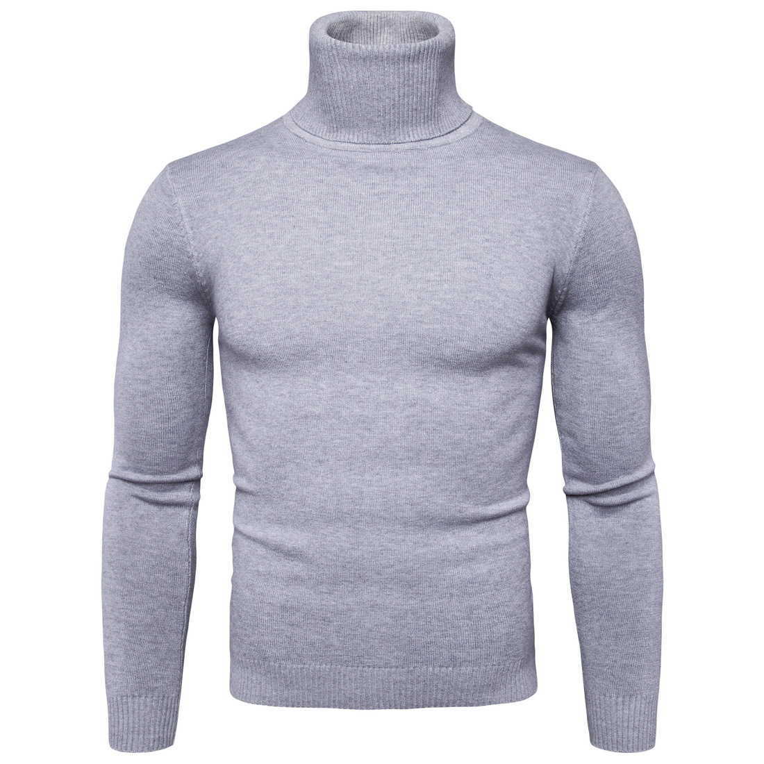 FAVOCENT Winter Warm Turtleneck Sweater Men Fashion Solid Knitted Mens Sweaters Casual Male Double Collar Slim Fit Pullover 210809