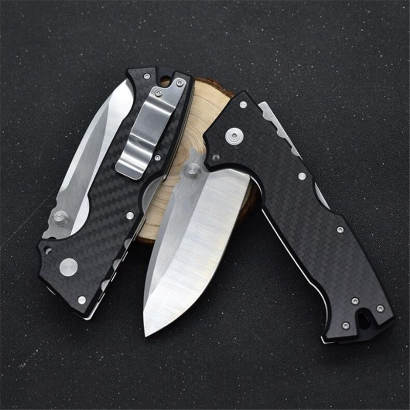 

M390 Steel Cold AD-10 Tactical Folding Knife (Carbon Fiber Handle) 60-61HRC High Hardness Camping Hunting Survival Knives EDC Tools