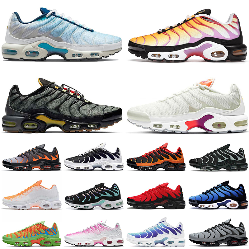 

2021 Top Fashion Mens Womens Running Shoes PLUS TN Sherbert Psychic Pink Fade Blue Fury University Red Kiss My Airs Oreo Trainers Sneakers Big Size 12