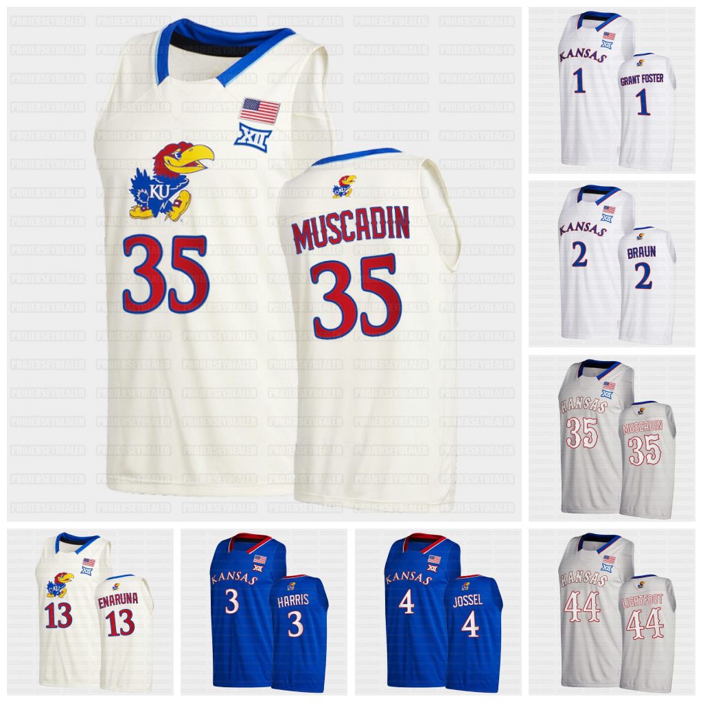 

Kansas Jayhawks 2020-21 New Season League patch Jersey 0 Marcus Garrett 1 Tyon Grant-Foster 2 Christian Braun Harris Jossel Wilson Enaruna Thompson Agbaji McCormack, Blue womens s-2xl