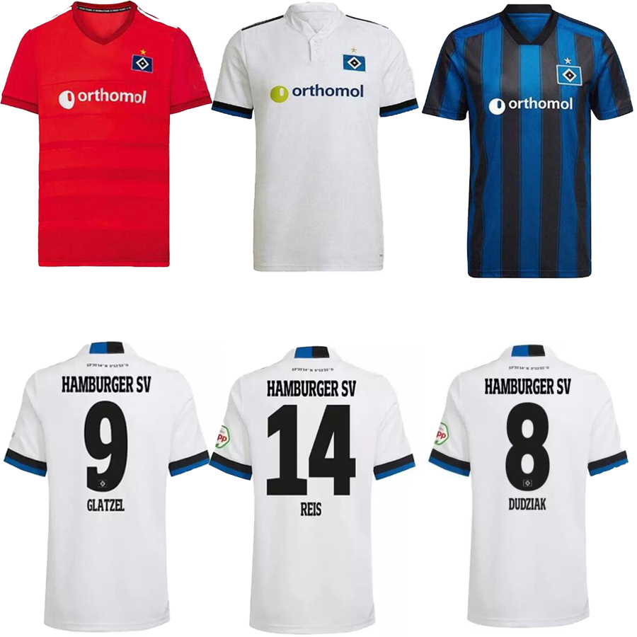 

21 22 Hamburger SV Soccer Jerseys 2021 2022 HSV UniformsS Kittel LEIBOLD Dudziak Terodde MEN kits sets jersey football shirts Uniforms, White