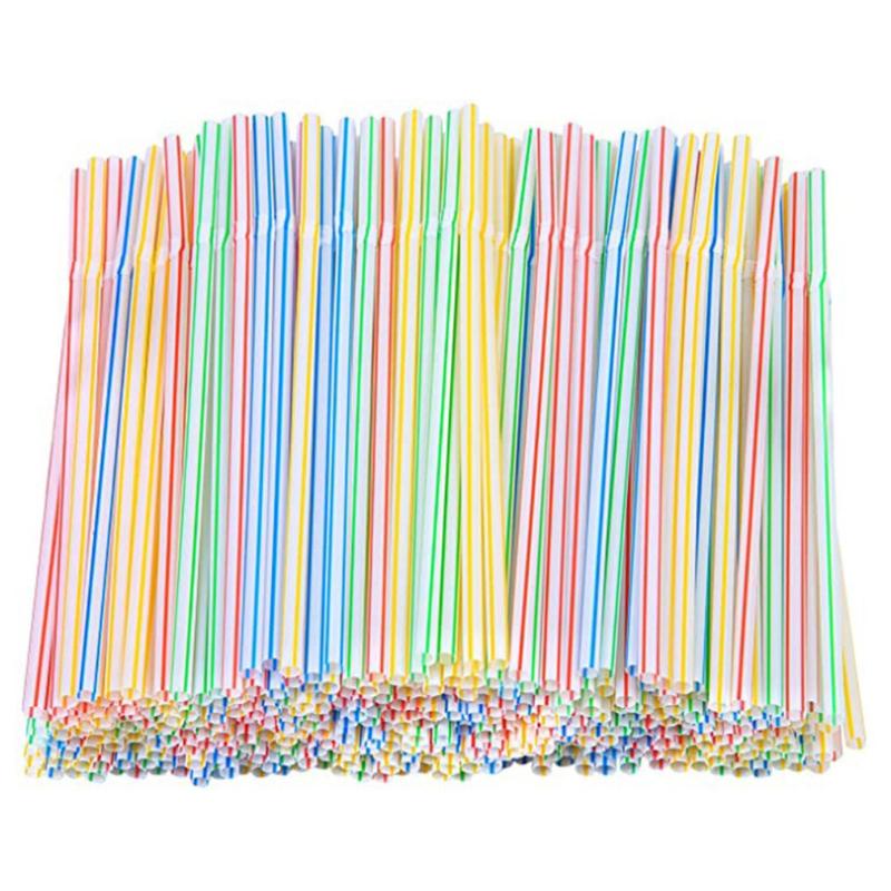 

Drinking Straws 100Pcs Multi-Colored Disposable Plastic Curved Wedding Birthday Party Bar Drink Accessories Supports Wholesale