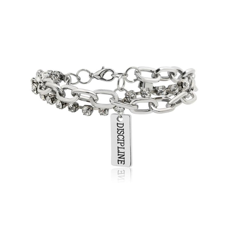 

Geometric Double Layer Bracelets Punk Chunky Thick Chain Bracelet For Women Fashion Female Party Jewelry Gift Charm, Golden;silver