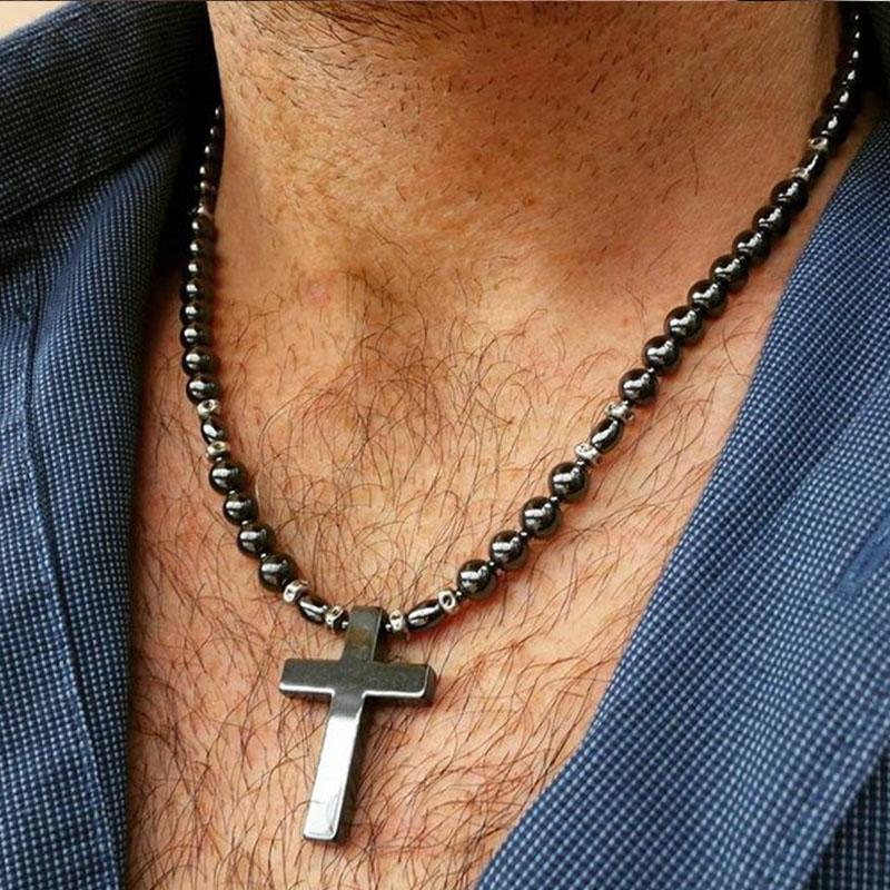 

Pendant Necklaces Men Cross Necklace Mens Beaded Surfer Necklace.