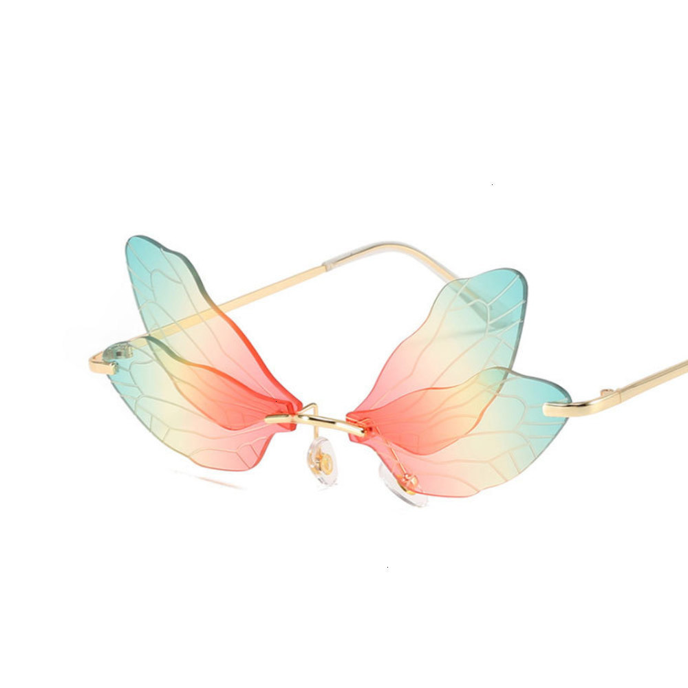 

sunglasses 2021 Vintage Dragonfly Wings Fashion Random Hd Lens Men Pink Sunglasses UV400 Eyewear Women, Black